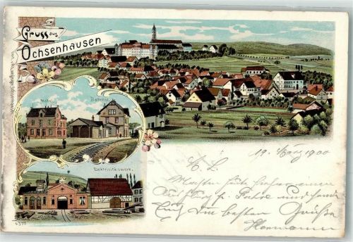 Ochsenhausen 1900 Elektrizitätswerk Bahnhof Hotel