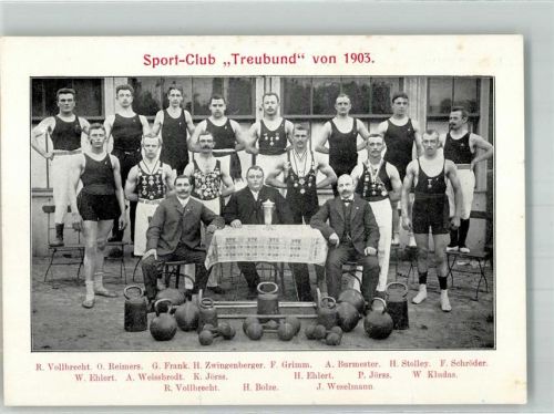 W3250 Hameln Athlethen des Sport-Club Treubund Ort handschriftlich Kraftsport 1903