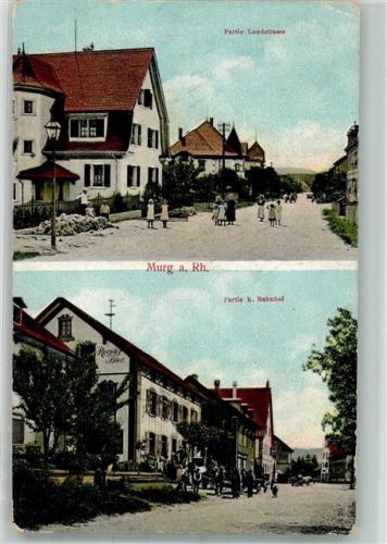 Murg 1910 Landstraße Kinder Am Bahnhof
