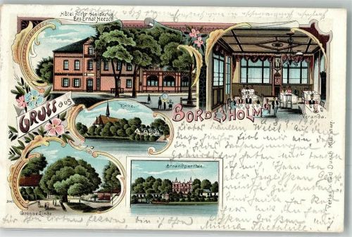 Bordesholm 1901 Hotel Alter Haidkrug Speisezimmer Am Strand Große Linde
