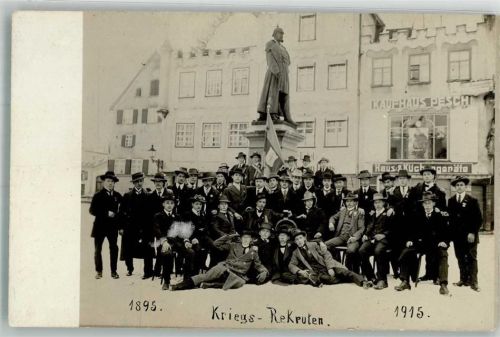 Ochsenhausen 1915 Kriegs-Rekruten Kaufhaus Pesch Denkmal Ort handschriftlich