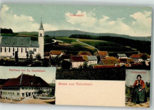 79736 W7884 Rickenbach , Hotzenw 1915 - Kaufhaus Gugenberger Dorfkirche