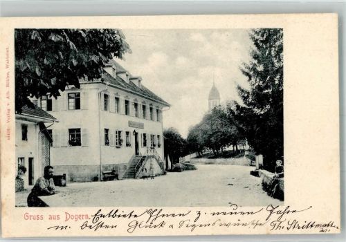 79804 W7891 Dogern 1901 Foto AK Gasthaus Kirche