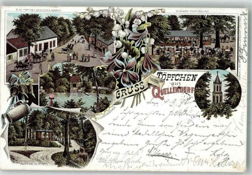 Quellendorf 1898 Gasthaus zum Töpfchen Tanz-Salon Fischer Häuschen