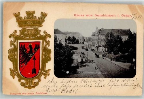 Gumbinnen 1907 Wappen Große Brücke