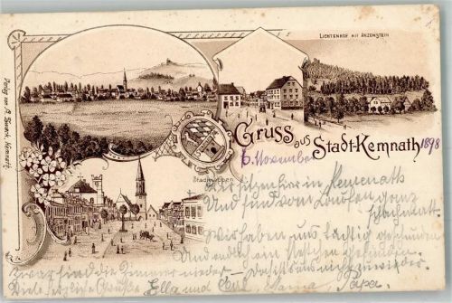 Kemnath 1898 Stadtwappen Marktplatz Lichtenhof