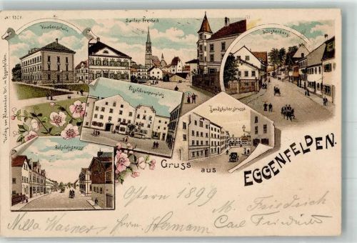Eggenfelden 1899 Fischbrunnenplatz Bahnhofstraße Knabenschule Sailer Freiheit