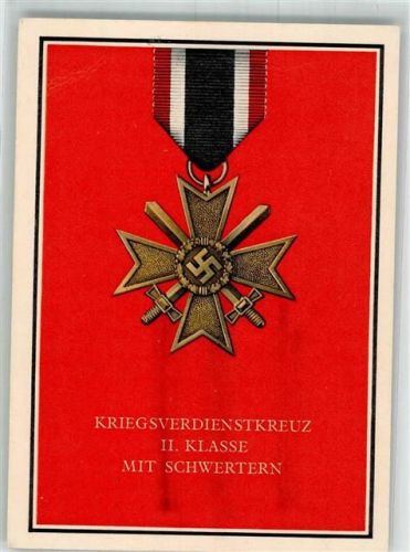 sign. Karberg, Bruno Kriegsorden des Großdeutschen Reiches Kriegsverdienstkreuz II. Klasse mit Schwertern Verlag Pahl & Co.