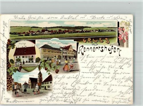 Rennertshofen 1903 Gasthaus zum Dirnbräu Pfarrhof Kirche