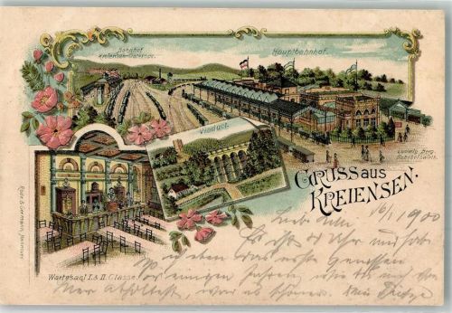 Kreiensen 1900 Bahnhof Wartesaal 1. und 2. Klasse Viadukt Bahnpost Hannover-Bebra
