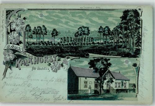 Zellin Zielina 1903 Lithographie Kalkhorst Forsthaus