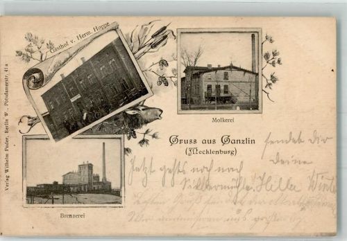 19395 O2861 Ganzlin 1903 - Gasthaus Hoppe Molkerei Brennerei