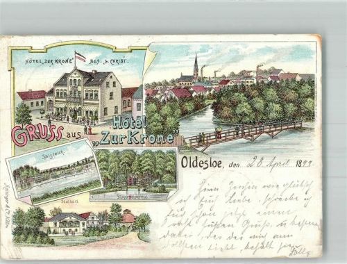 Bad Oldesloe 1899 Hotel zur Krone Salzteich Soolbad Bürgermeisterinsel