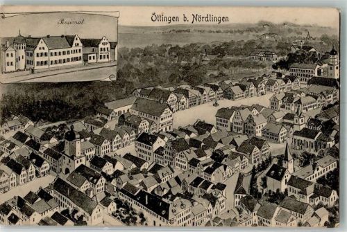 Oettingen 1917 Pensionat Stadttor Marktplatz
