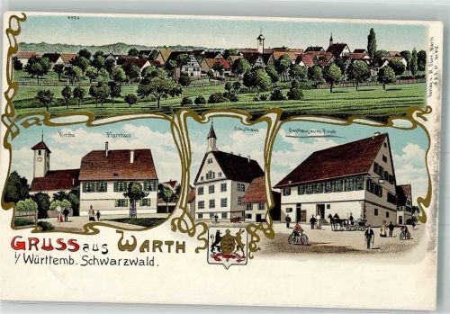 Wart Pfarrhaus Gasthaus zum Hirsch Schule Wappen