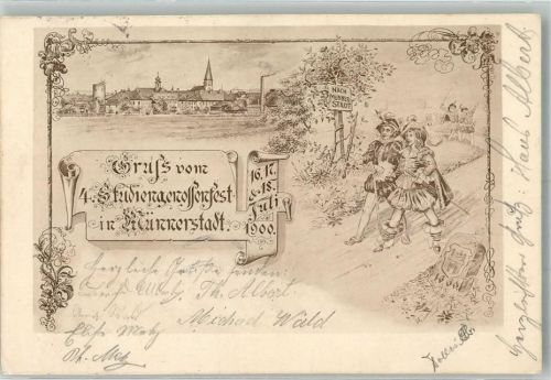 Münnerstadt 1900 4. Studiengenossenfest 1900 Studenten Wappen
