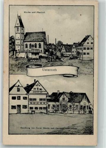 Unterroth Kirche Pfarrhof Handlung Bäurle Gasthaus zum Löwen