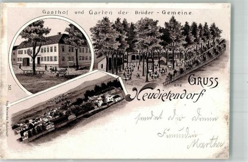 Neudietendorf 1899 Gasthaus der Brüder Gemeinde Gartenwirtschaft