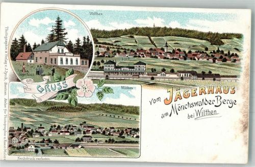 02681 O8609 Wilthen Lithographie Mölchswalder Berge Gasthaus Jägerhaus