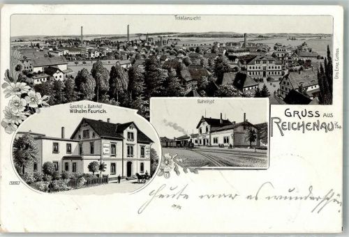 Reichenau i. Sachsen 1904 Gasthaus zum Bahnhof Bahnhof Bahnpost Zittau- Zug 2610