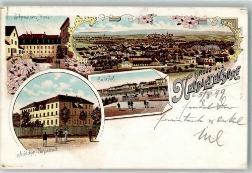 Neudietendorf 1899 Bahnhof Mädchen Pensionat Schwestern-Haus