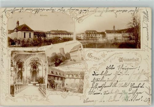 Münnerstadt Augustinerkloster Altaransicht Studienseminar frühe Foto AK