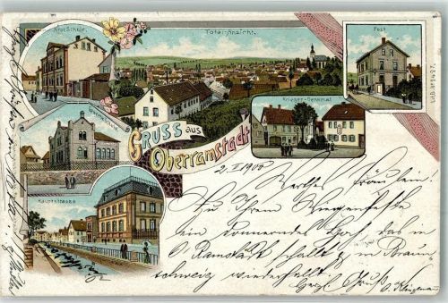 Ober-Ramstadt 1900 Hauptstraße Gewerbeschule Kriegerdenkmal Post