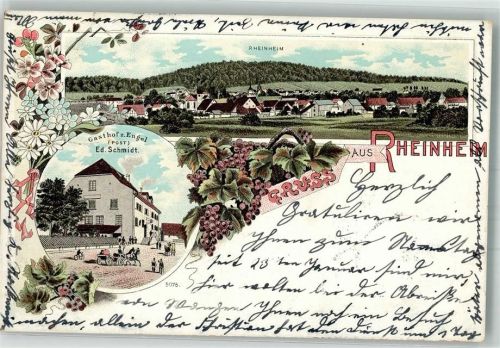 Rheinheim 1902 Gasthaus zum Engel Weintrauben