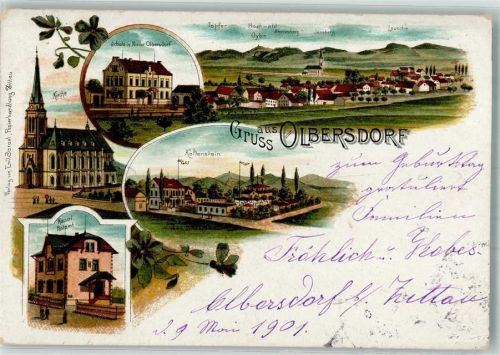 Olbersdorf 1901 Kaiserl. Postamt Kaltenstein Töpfer Oybin Ameisenberg Jonsberg