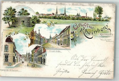 Rheinberg 1900 Orsoyer Straße Rheinstraße Rathaus Pulverturm