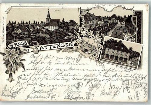 Pattensen 1897 Steintorwache Marktplatz Rathaus Bahnpost Hannover-Bebra Zug 35/105