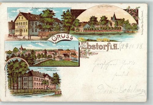 Ebstorf 1898 Ackerbauschule Georgs-Anstalt Kirche Kloster Gasthaus Bockelmann