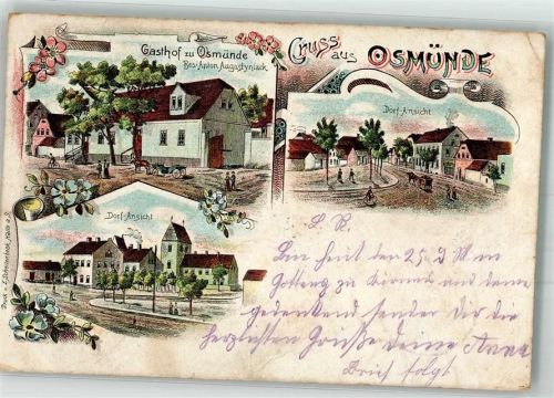 Osmünde 1903 Dorfansichten Gasthaus zu Osmünde