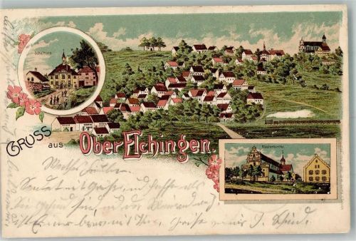 Oberelchingen 1899 Klosterkirche Schule