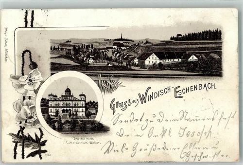 92670 W8486 Windischeschenbach Lithographie Villa von Kommerzienrat Winkler