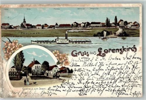 Lorenzkirch 1899 Festwiese Salondampfer Gasthaus zum Stern Gut Görne Gut Ohmigen