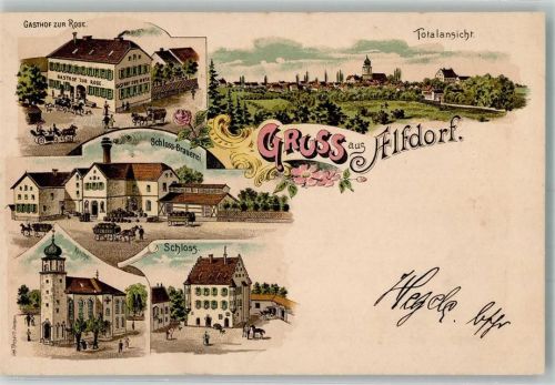 Alfdorf 1898 Schloss Gasthaus zur Rose Schloss Brauerei