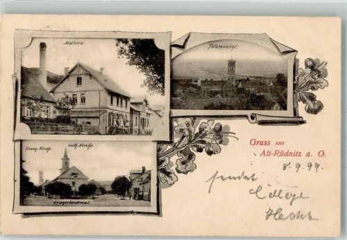 Rüdnitz 1899 Molkerei Ev. Kirche Kath. Kirche Kriegerdenkmal