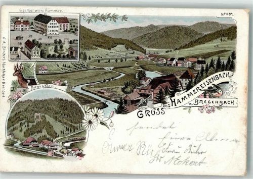 Hammereisenbach 1899 Rehbock Gasthaus zum Hammer Bregenbach
