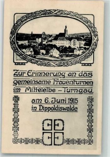 Dippoldiswalde Frauenturnen Mittelelbe-Turngau 1915 Erinnerungskarte Sport-Veranstaltung