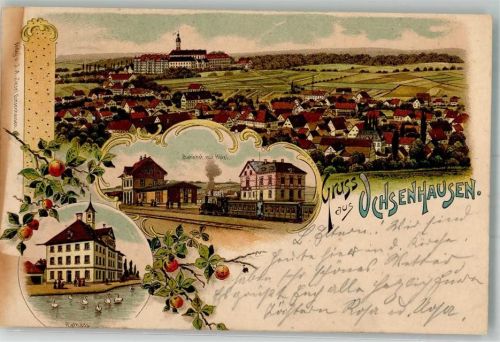 Ochsenhausen Rathaus Schwäne Bahnhof Bahnhof-Hotel Apfelzweig