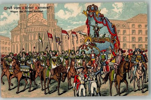 Köln, unsortiert 1912 Kölner Karneval Festwagen des Prinzen Karneval Reitergarde