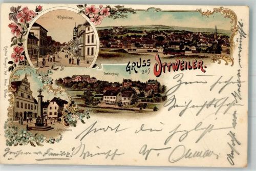 Ottweiler 1898 Schlossbrunnen Seminarstraße Wilhelmstraße