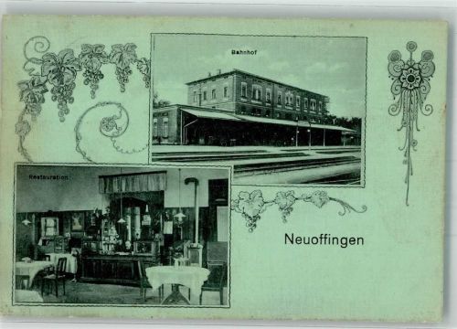 Offingen 1917 Neuoffingen Bahnhof Bahnhofgasthaus Gaststube Tresen