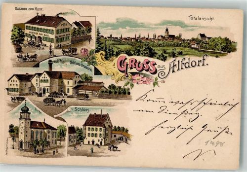 Alfdorf 1898 Schloss Schloss-Brauerei Gasthaus zur Rose