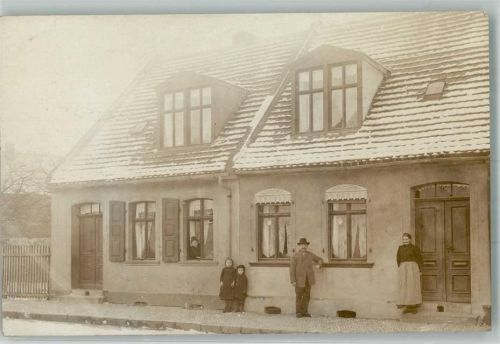 39439 O3256 Güsten , Anh 1909 Foto AK Wohnhaus Winter Ort handschriftlich
