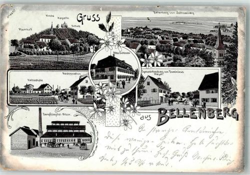 Bellenberg 1904 Altes Schloß Spezereihandlung Dominikus Dampfziegelei Bilzen Schloßberg