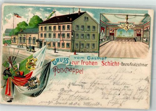 Freital 1903 Potschappel Gasthaus zur frohen Schicht Saal