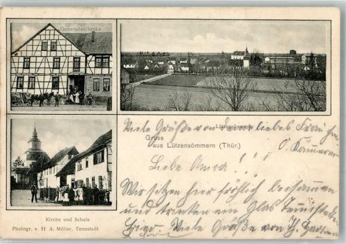 Lützensömmern 1900 Gemeinde-Gasthaus Kirche Schule
