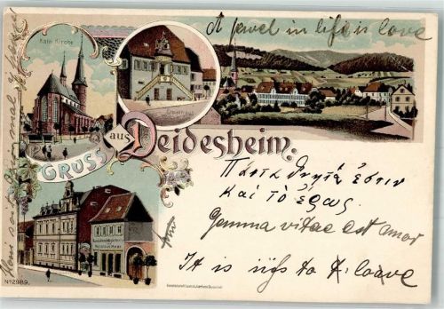 Deidesheim 1901 Kath. Kirche Stadthaus Landschaftsgärtnerei Mees